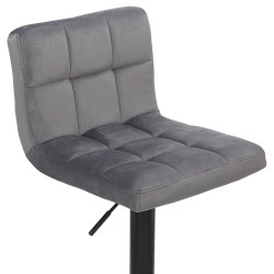 Ensemble de 4 tabourets de bar en velours Feni gris