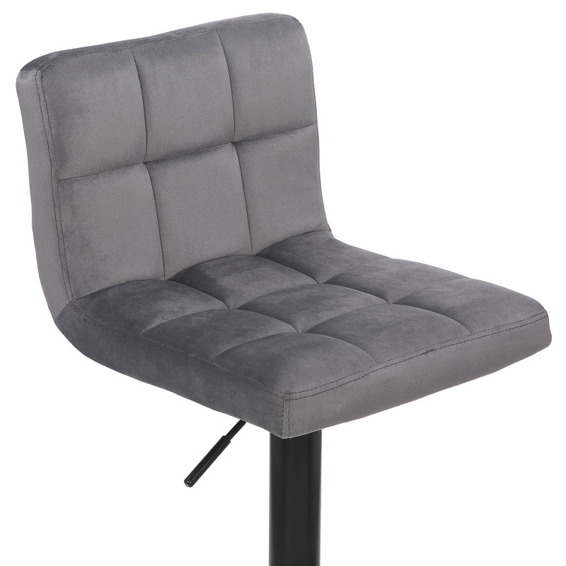Ensemble de 4 tabourets de bar en velours Feni gris