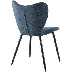 Chaise de salle à manger Maika en tissu bleu