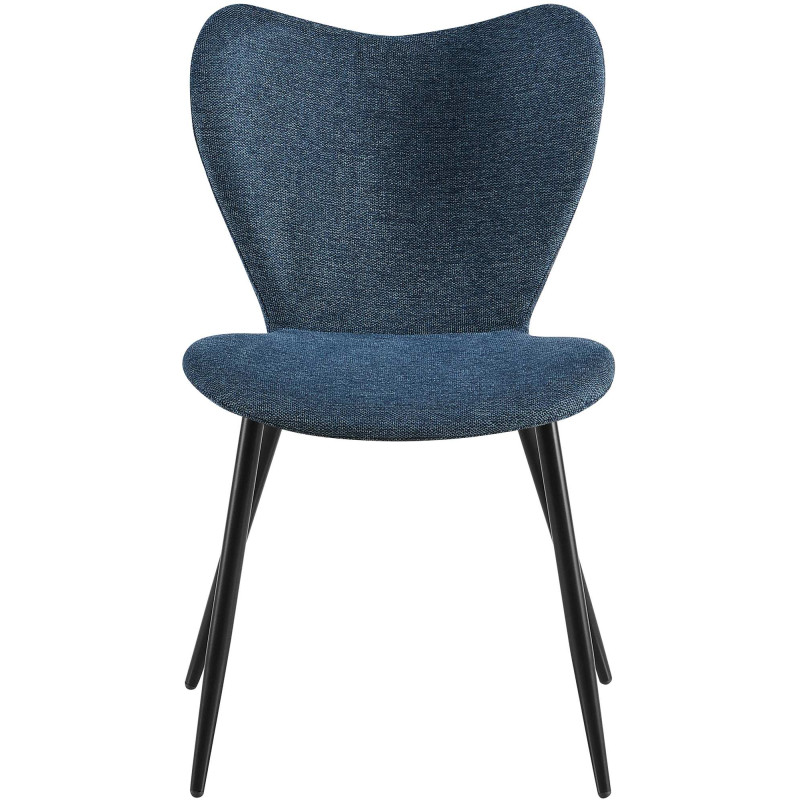 Chaise de salle à manger Maika en tissu bleu