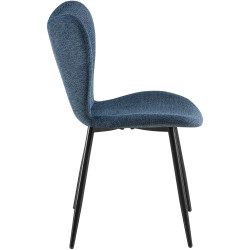 Chaise de salle à manger Maika en tissu bleu