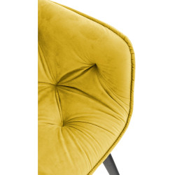 Ensemble de 2 chaises Tanna en velours jaune