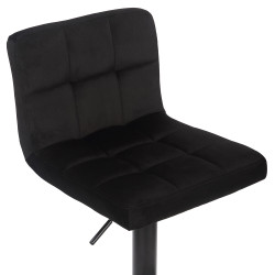 Ensemble de 4 tabourets de bar en velours Feni noir