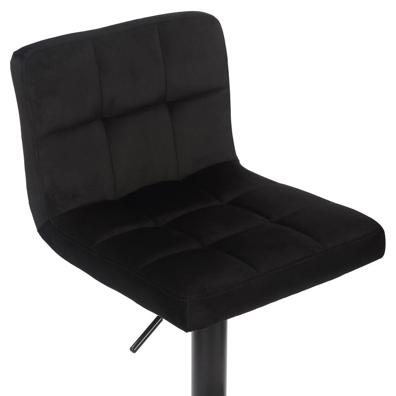 Ensemble de 4 tabourets de bar en velours Feni noir