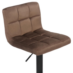 Ensemble de 4 tabourets de bar en velours Feni brun