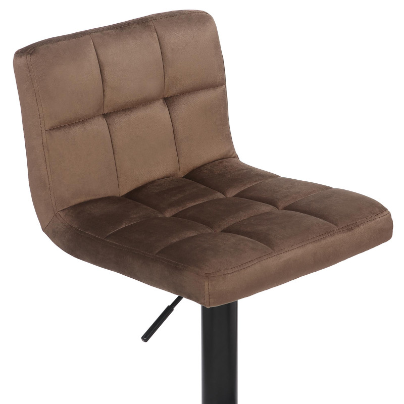 Ensemble de 4 tabourets de bar en velours Feni brun