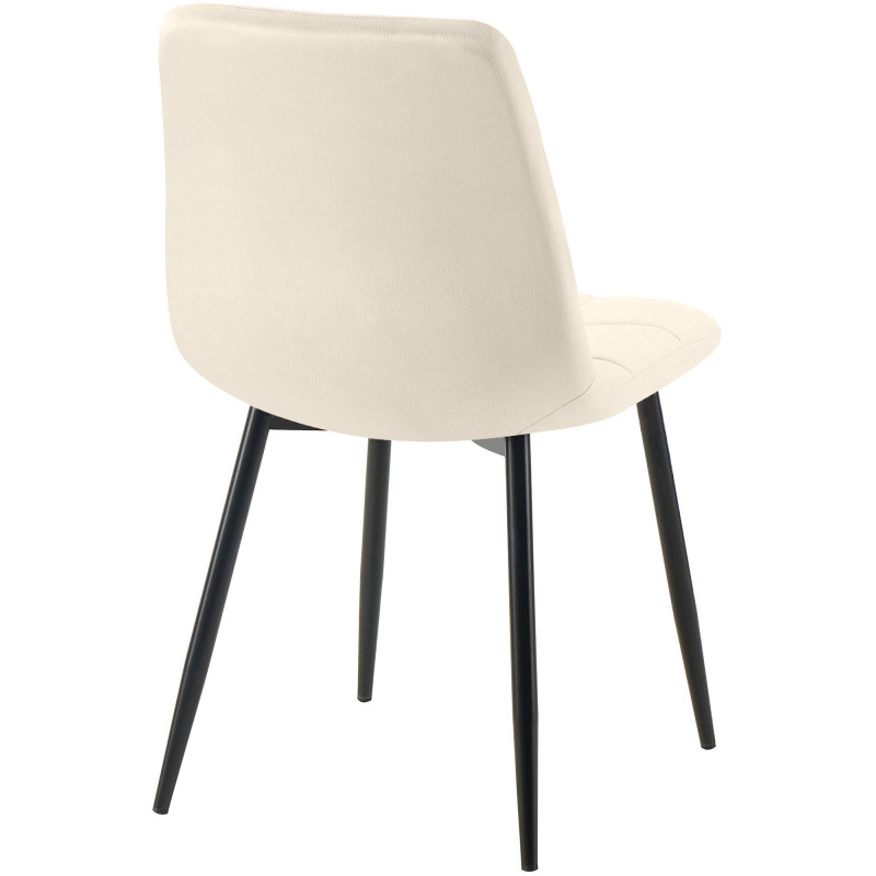 Lot de 2 chaises de salle à manger Tilde en velours crème