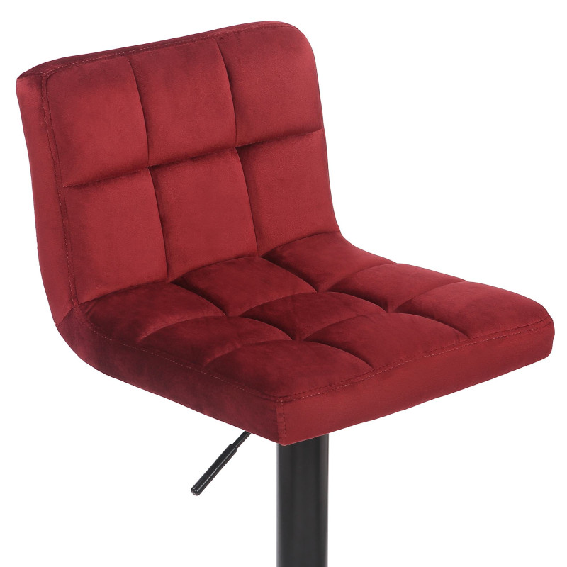 Ensemble de 4 tabourets de bar en velours Feni rouge