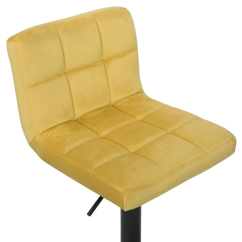Ensemble de 4 tabourets de bar en velours Feni jaune