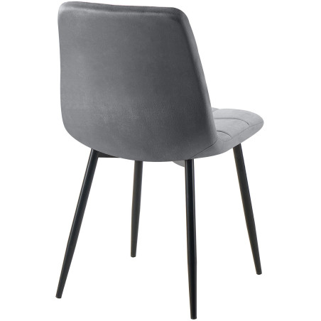 Lot de 4 chaises de salle à manger Tilde en velours gris foncé