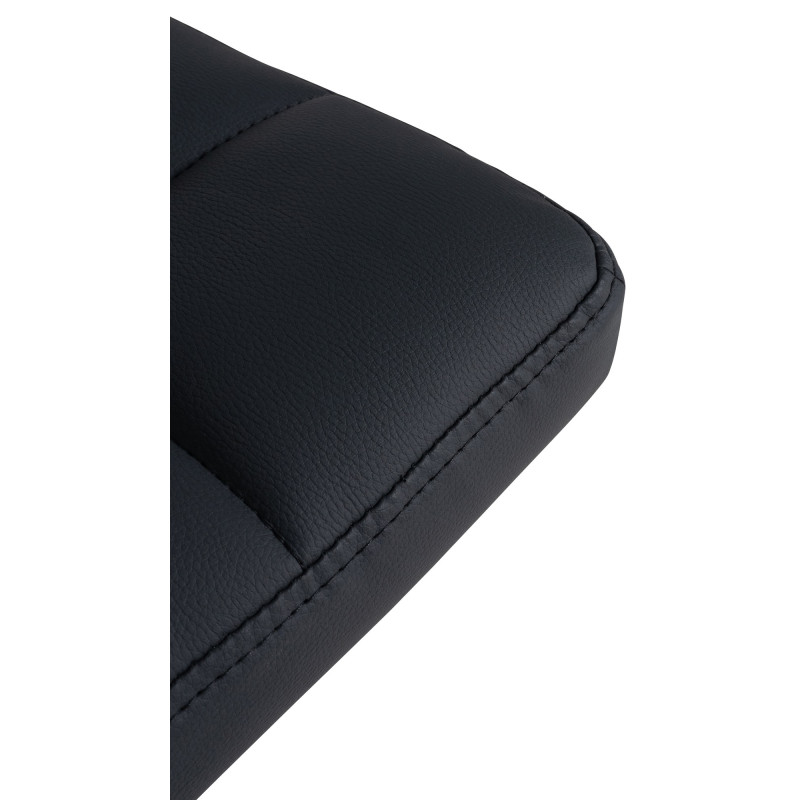 Lot de 4 tabourets de bar Feni, simili cuir noir
