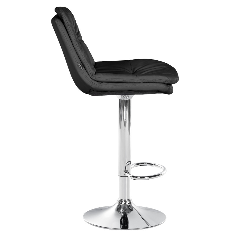 Tabouret de bar Laurel, similicuir, chrome noir