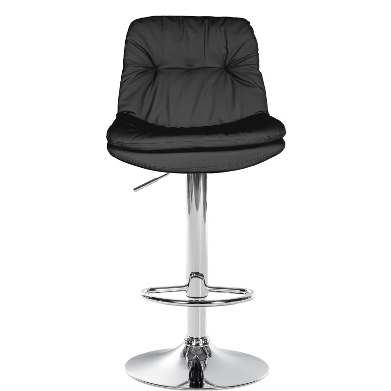 Tabouret de bar Laurel, similicuir, chrome noir