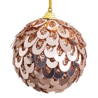 Boules de Noël Bronze Plastique Polyfoam 8 x 8 x 8 cm (4 Unités)