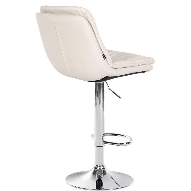 Tabouret de bar Laurel, similicuir, chrome blanc