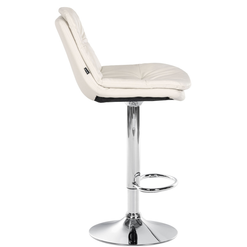 Tabouret de bar Laurel, similicuir, chrome blanc