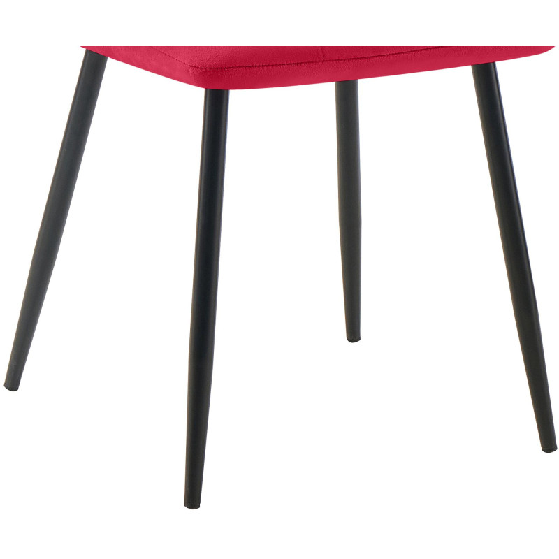 Lot de 4 chaises de salle à manger Tilde en velours rouge