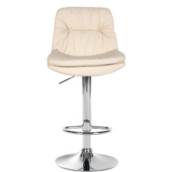 Tabouret de bar Laurel, similicuir, chrome crème