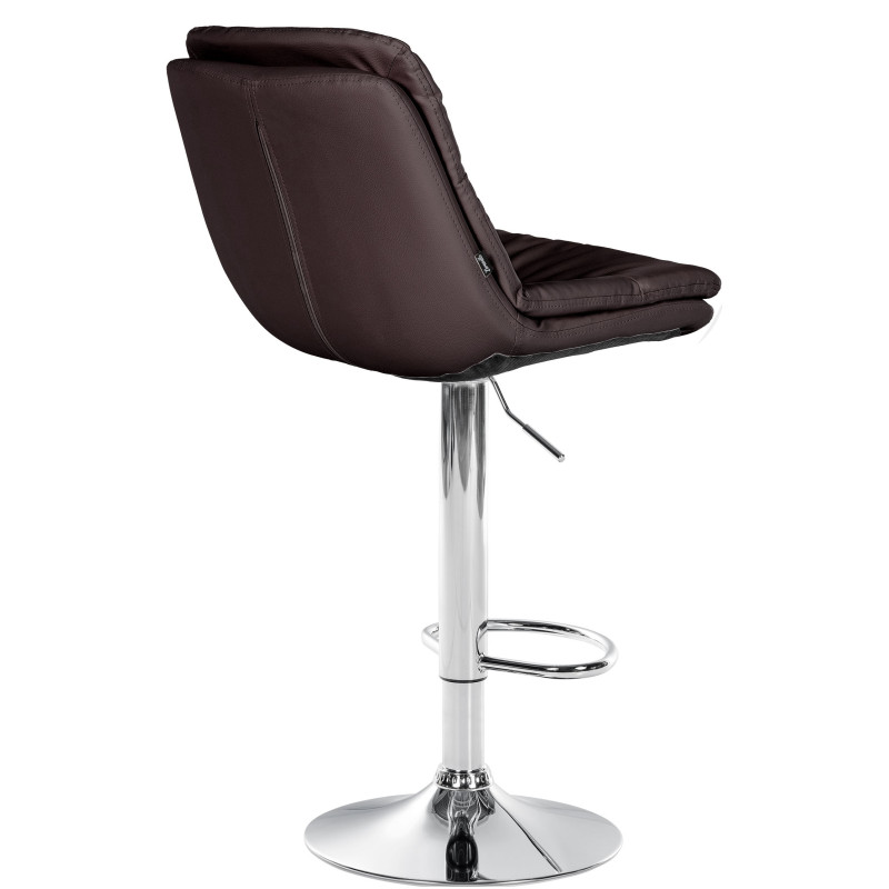 Tabouret de bar Laurel, similicuir, chrome brun