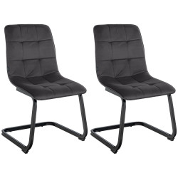 Ensemble de 2 chaises de salle à manger Vermont en velours noir