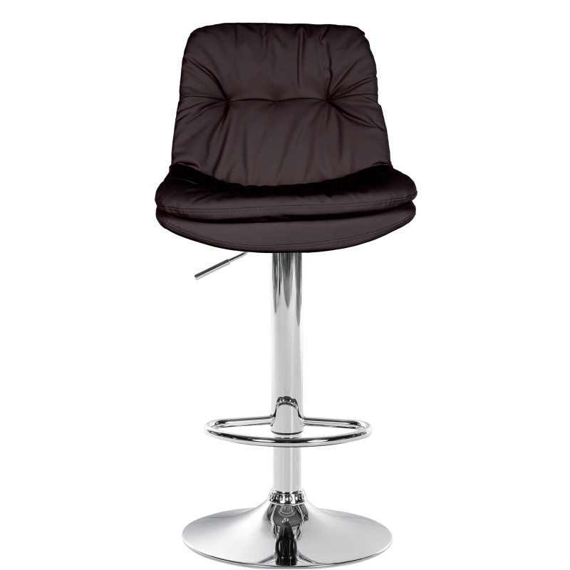 Tabouret de bar Laurel, similicuir, chrome brun