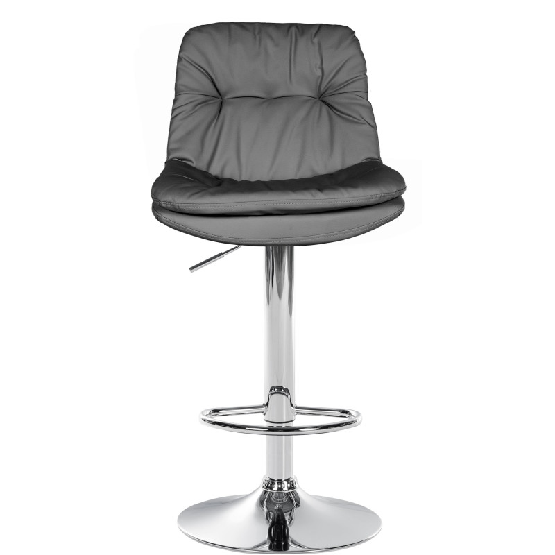Tabouret de bar Laurel, similicuir, chrome gris