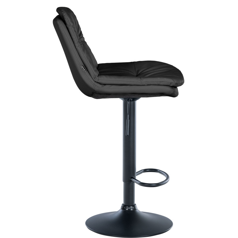 Tabouret de bar Laurel, simili cuir noir
