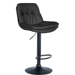 Tabouret de bar Laurel, simili cuir noir