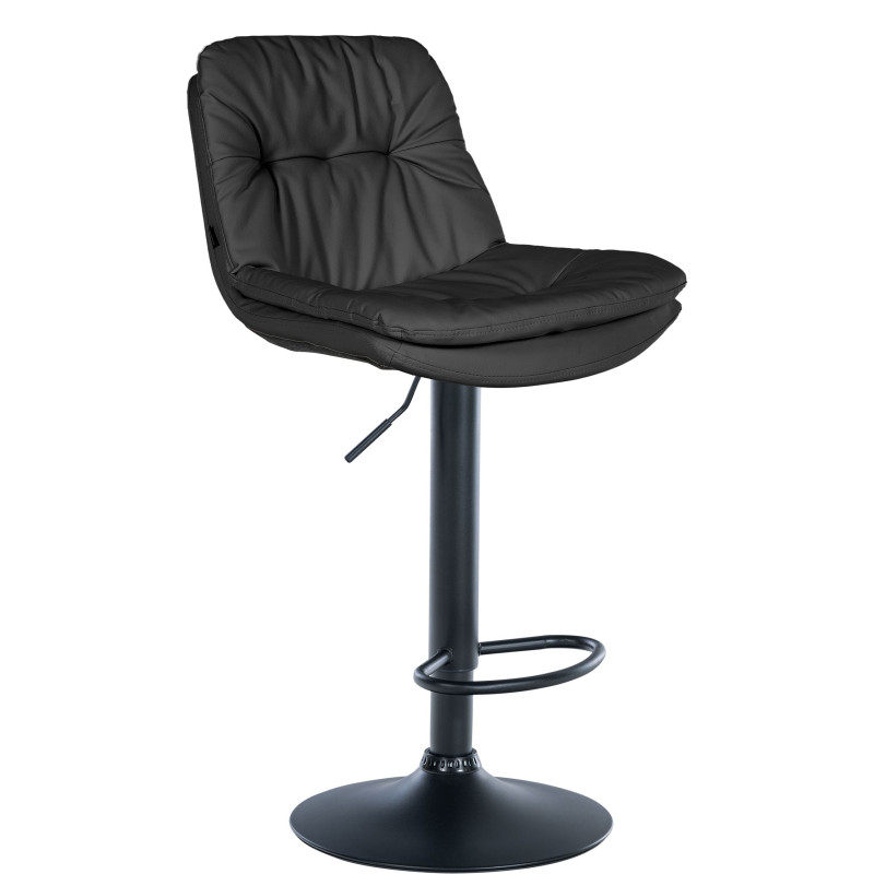 Tabouret de bar Laurel, simili cuir noir
