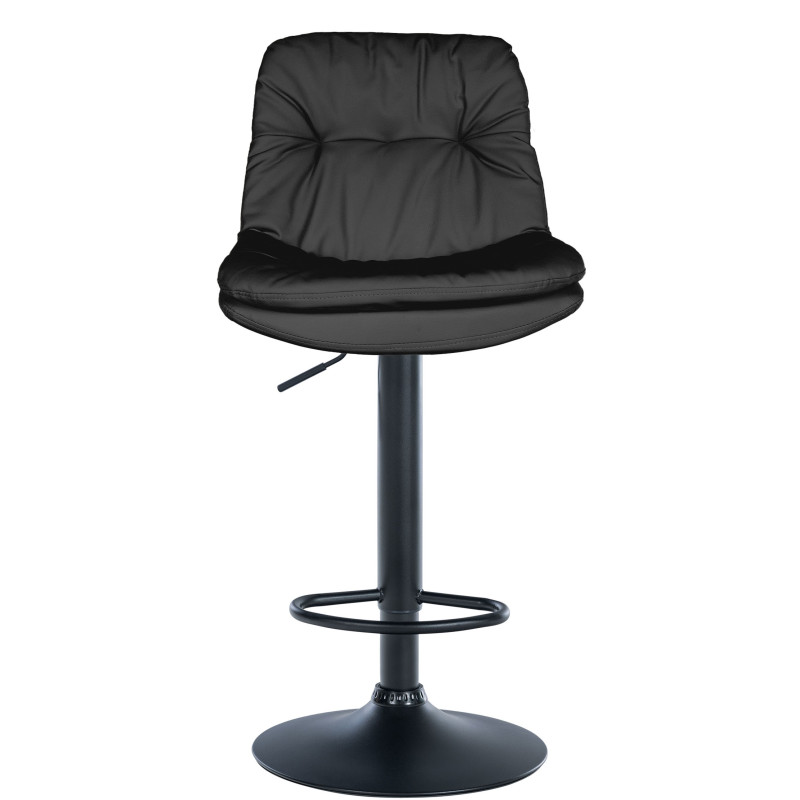Tabouret de bar Laurel, simili cuir noir