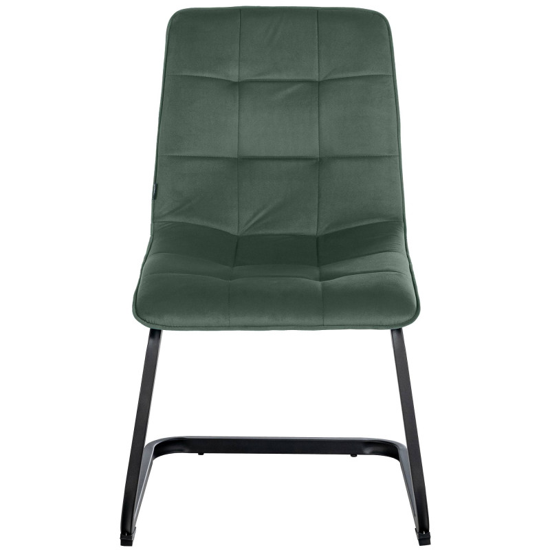 Lot de 2 chaises de salle à manger Vermont en velours vert foncé
