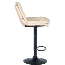 Tabouret de bar Laurel, simili cuir crème
