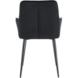 Chaise de salle à manger Ferndale, velours, noire