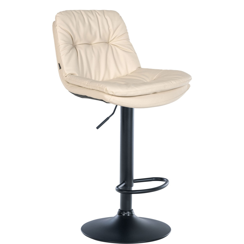 Tabouret de bar Laurel, simili cuir crème