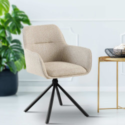 Chaise Tipton en tissu taupe