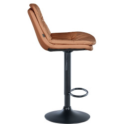 Tabouret de bar Laurel, simili cuir marron clair