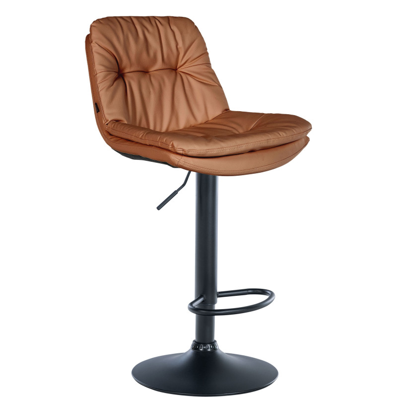 Tabouret de bar Laurel, simili cuir marron clair