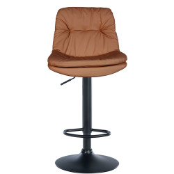 Tabouret de bar Laurel, simili cuir marron clair