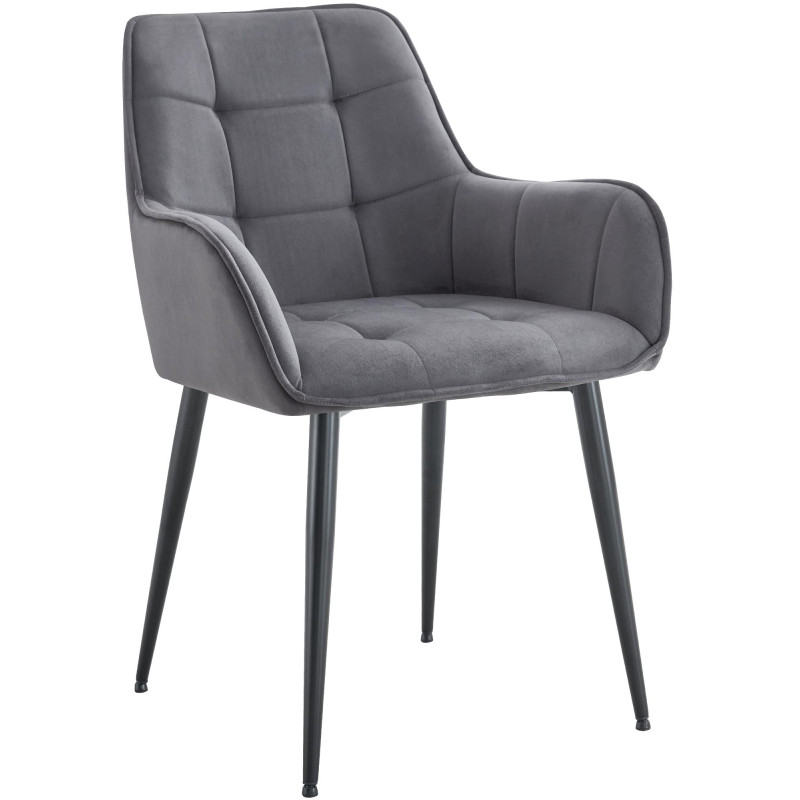 Chaise de salle à manger en velours Ferndale gris foncé