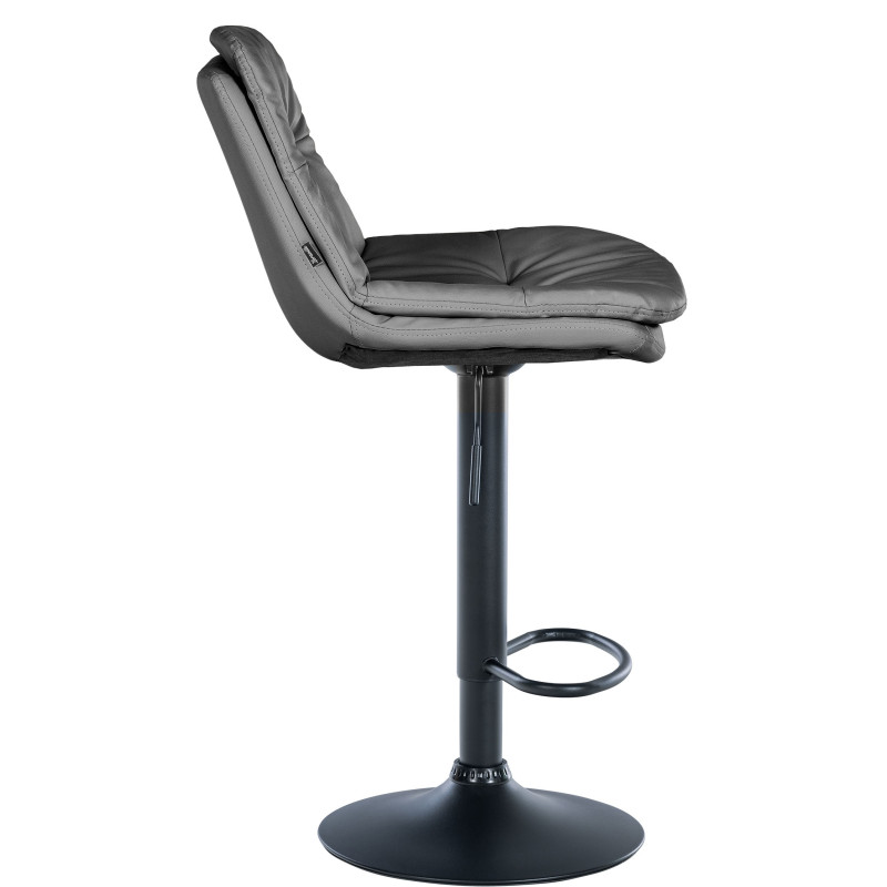 Tabouret de bar Laurel, simili cuir gris