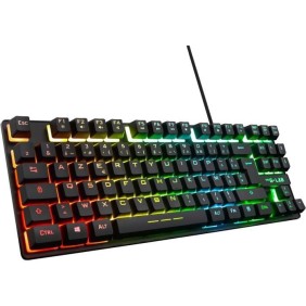 Clavier Gaming - AZERTY - THE G-LAB - Keyz CAESIUM-TKL - Sans Pavé Numérique - Rétroéclairé - Noir