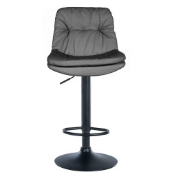 Tabouret de bar Laurel, simili cuir gris
