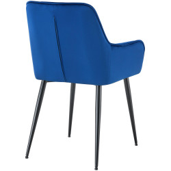 Chaise de salle à manger en velours Ferndale bleu foncé