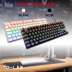 Clavier de jeu - THE G-LAB - KEYZ-MERCURY-W/FR - Mécanique - TKL - Blanc