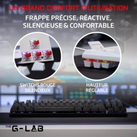 Clavier de jeu - THE G-LAB - KEYZ-MERCURY-W/FR - Mécanique - TKL - Blanc