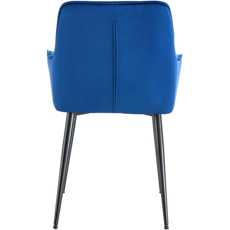 Chaise de salle à manger en velours Ferndale bleu foncé