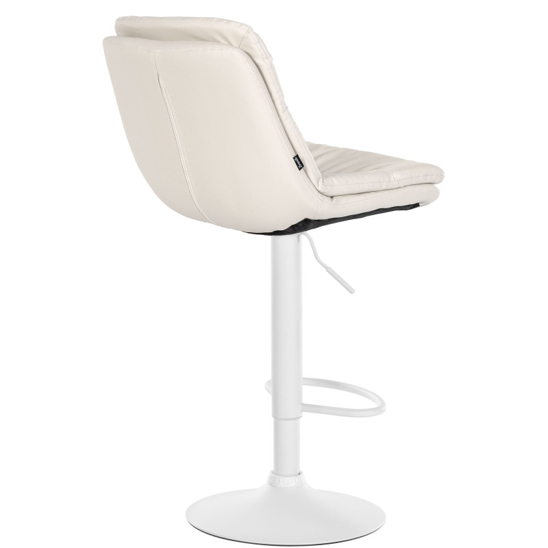 Tabouret de bar Laurel, similicuir blanc