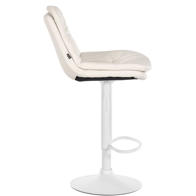 Tabouret de bar Laurel, similicuir blanc