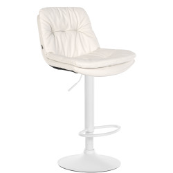 Tabouret de bar Laurel, similicuir blanc
