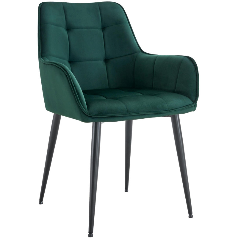 Chaise de salle à manger en velours Ferndale vert foncé